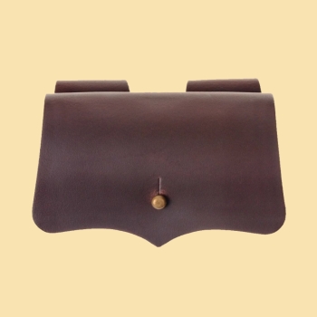 Preview: Tranktasche - Knopf-Verschluss - braun - 5 Flaschen